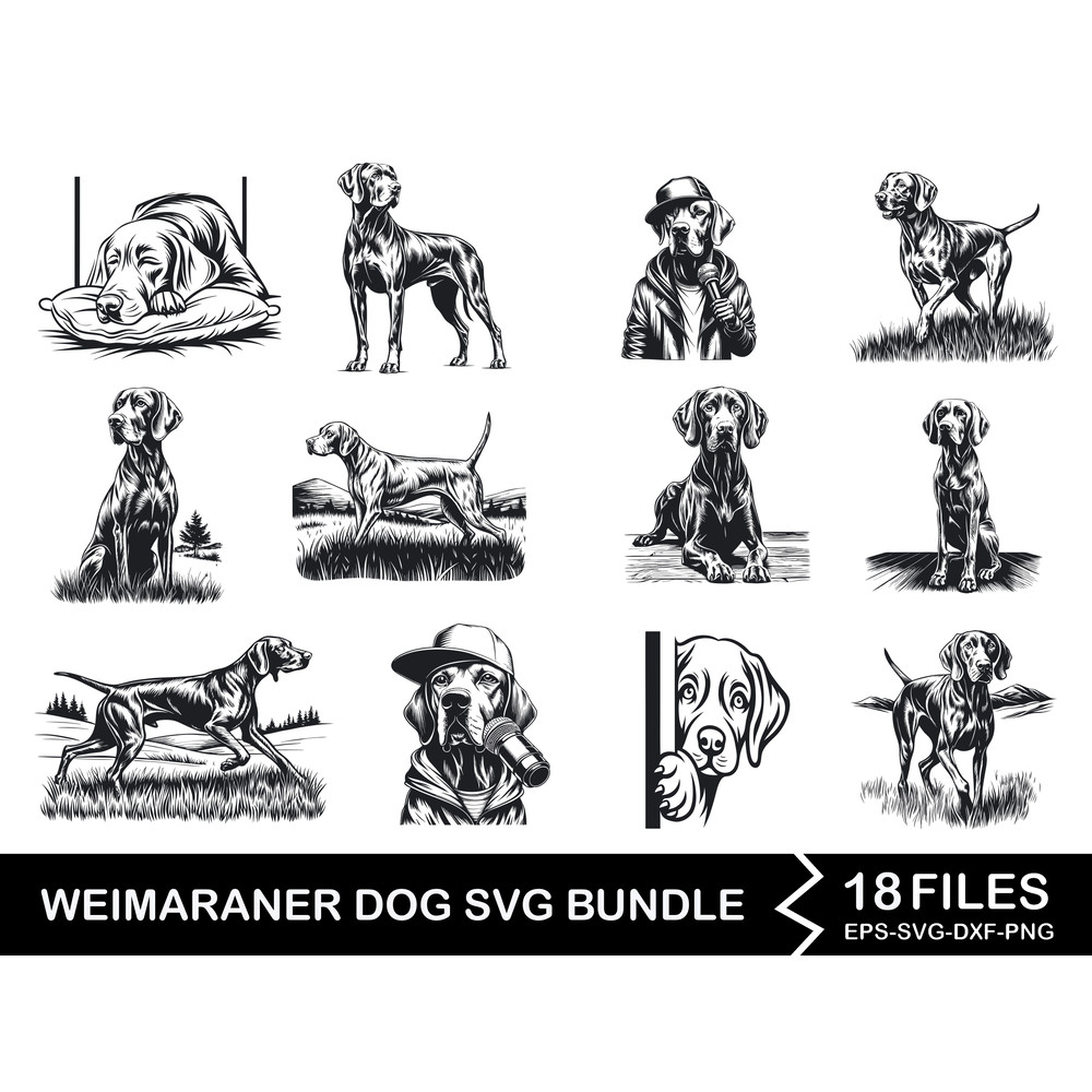 Weimaraner Dog Svg Bundle 0