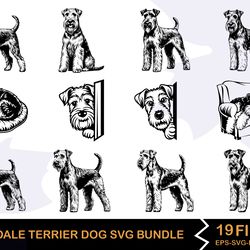 airedale terrier dog svg bundle