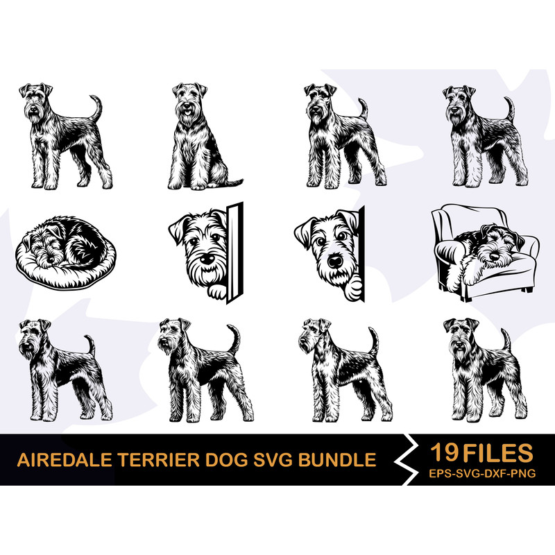 Airedale Terrier Dog Svg Bundle 0
