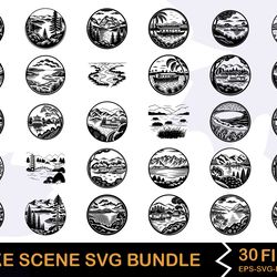 lake scene svg bundle 1