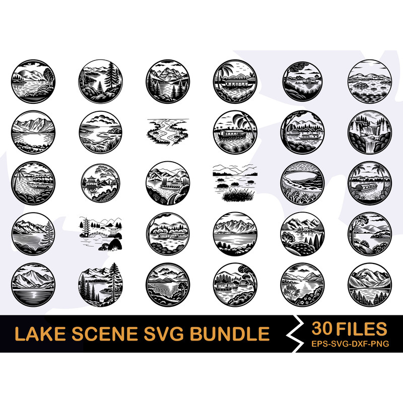 Lake Scene Svg Bundle 1 0