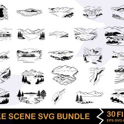 lake scene svg bundle 2
