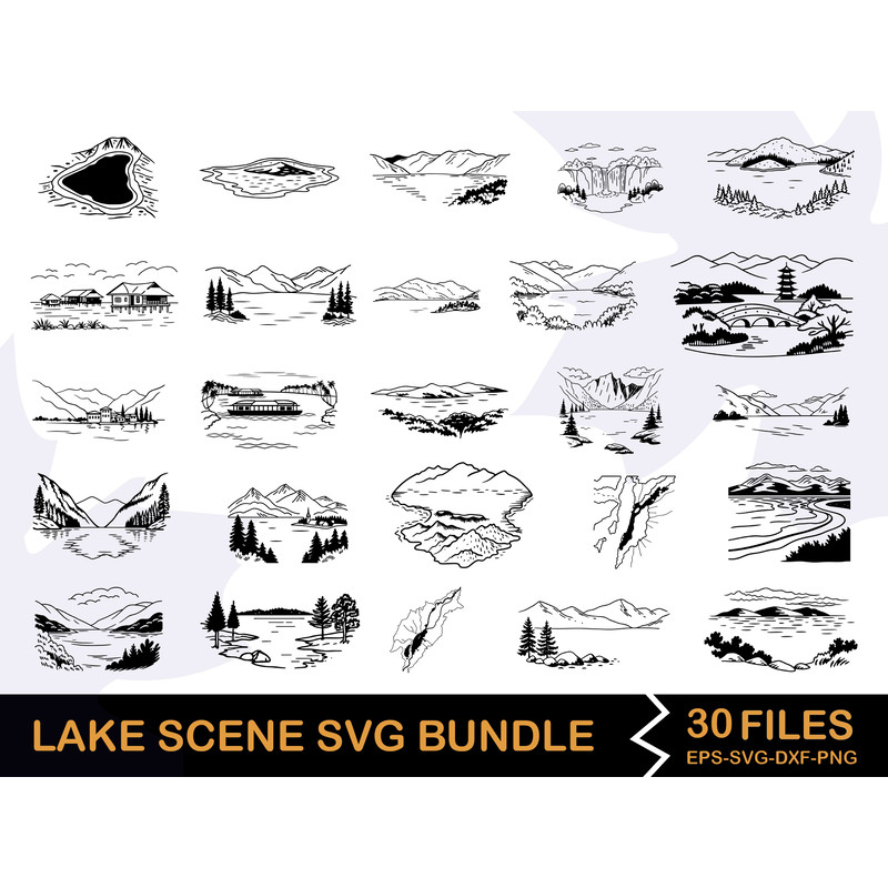 Lake Scene Svg Bundle 2 0