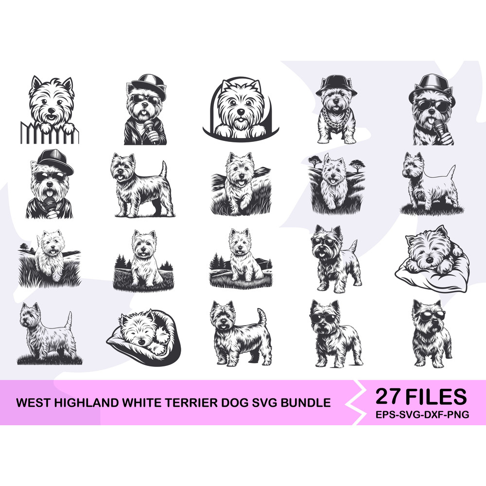 West Highland White Terrier Dog Svg Bundle 0