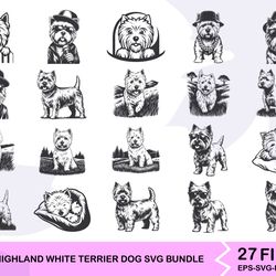 west highland white terrier dog svg bundle