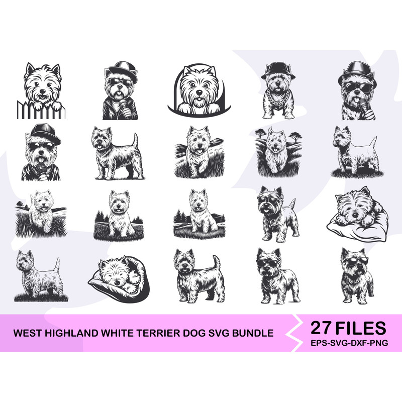 West Highland White Terrier Dog Svg Bundle 0