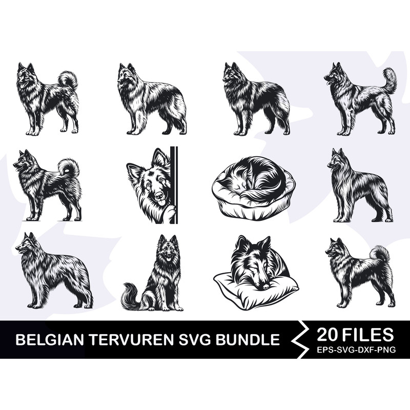 Belgian Tervuren Dog Svg Bundle 0