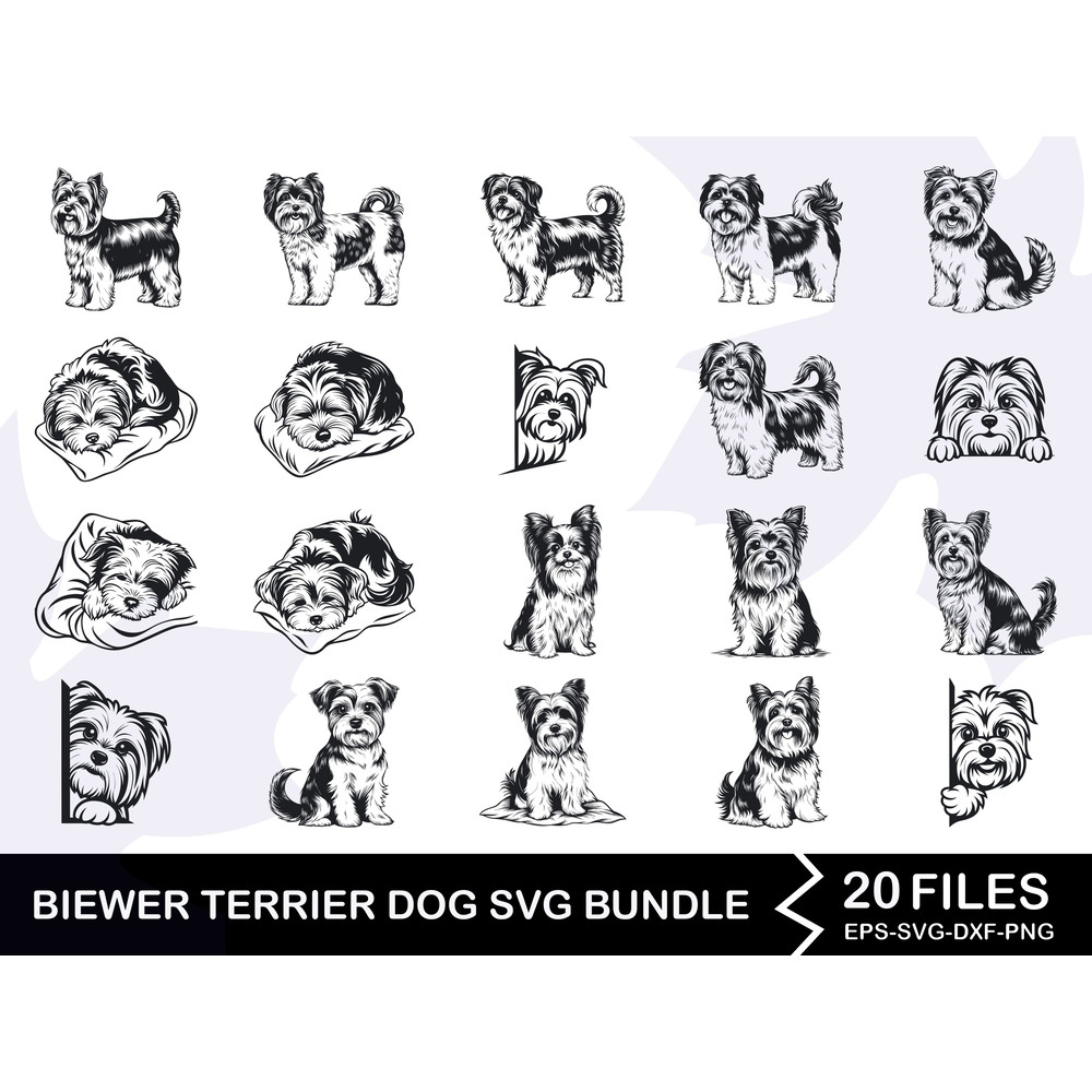 Biewer Terrier Dog Svg Bundle 0