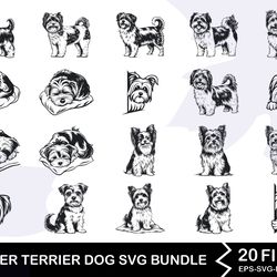 biewer terrier dog svg bundle