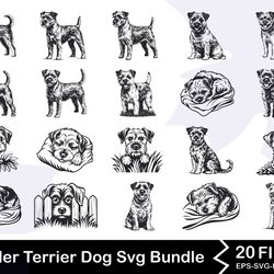 border terrier dog svg bundle