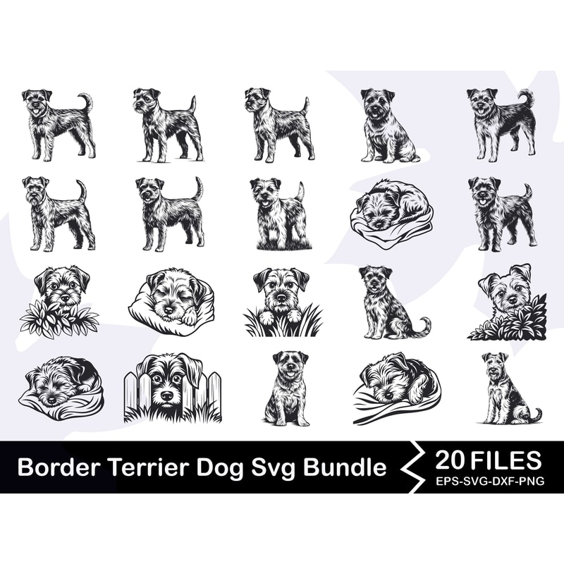 Border Terrier Dog Svg Bundle 0