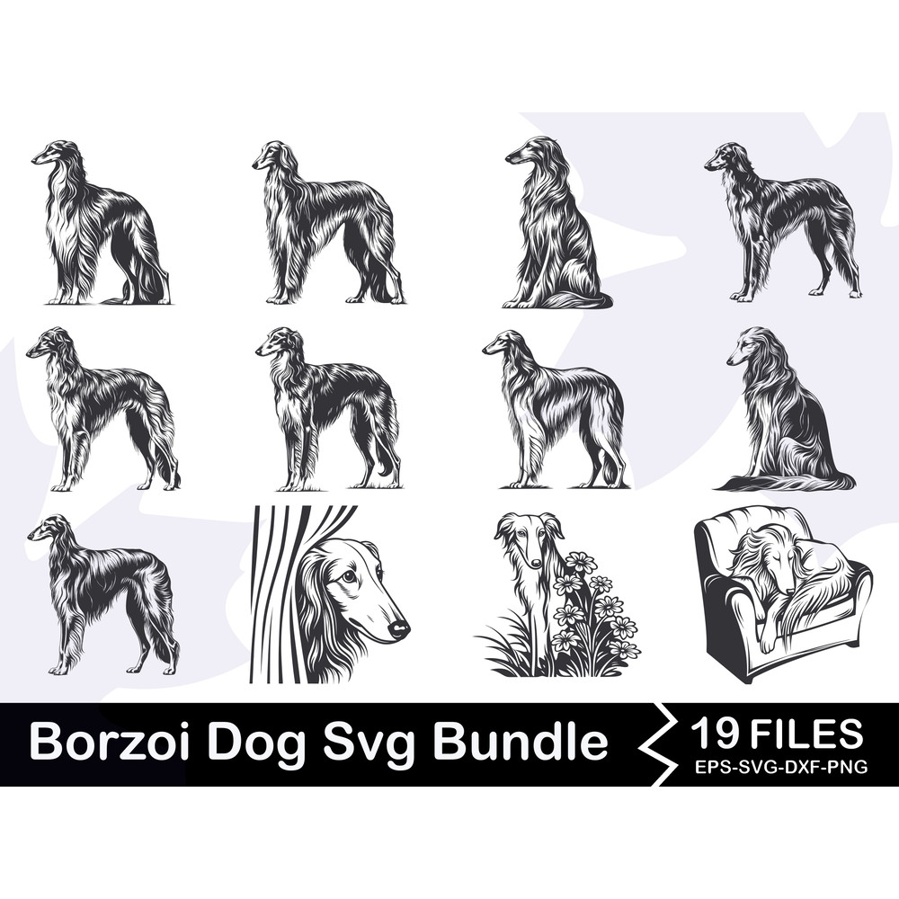 Borzoi Dog Svg Bundle 0