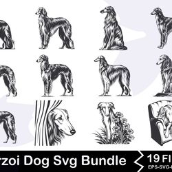 borzoi dog svg bundle