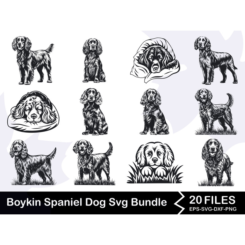 Boykin Spaniel Dog Svg Bundle 0