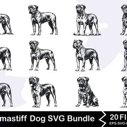 bullmastiff dog svg bundle