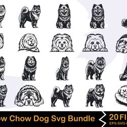 chow chow dog svg bundle