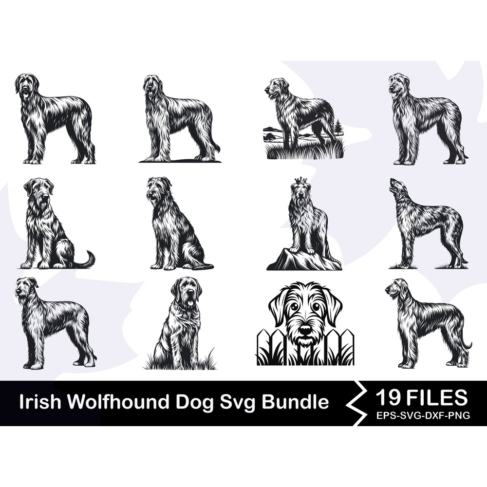 Irish Wolfhound Dog Svg Bundle 0
