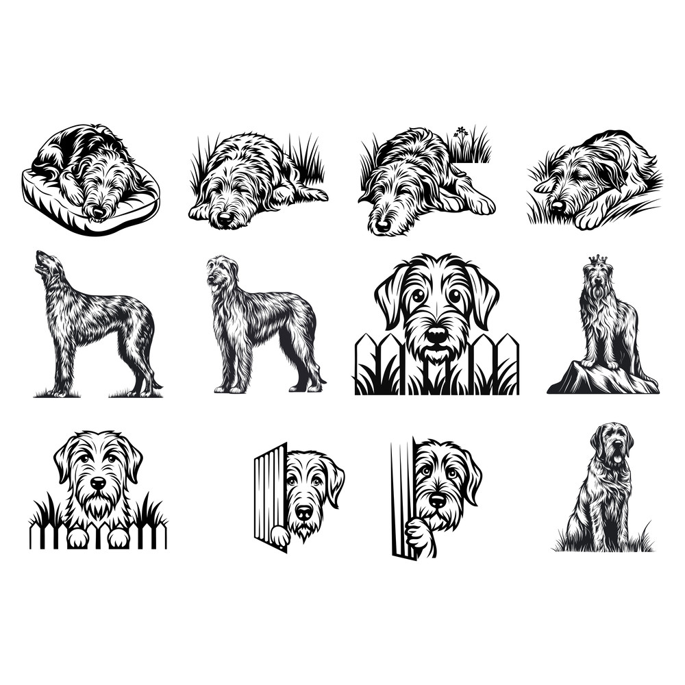 Irish Wolfhound Dog Svg Bundle 1