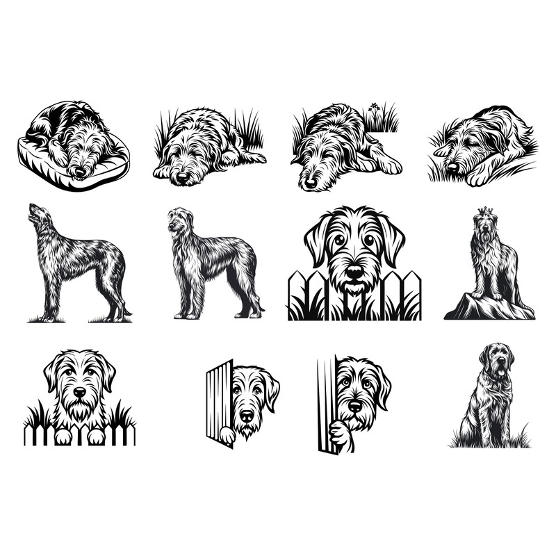 Irish Wolfhound Dog Svg Bundle 1