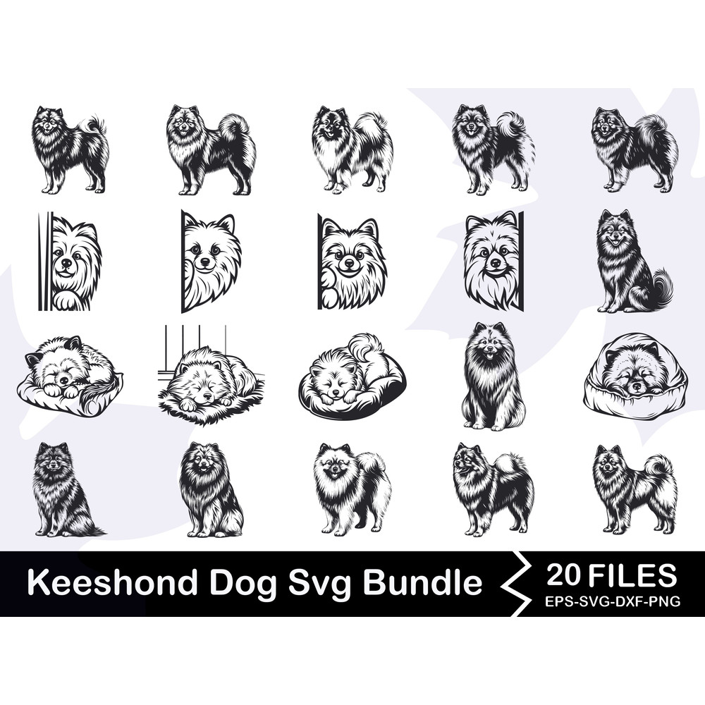 Keeshond Dog Svg Bundle 0