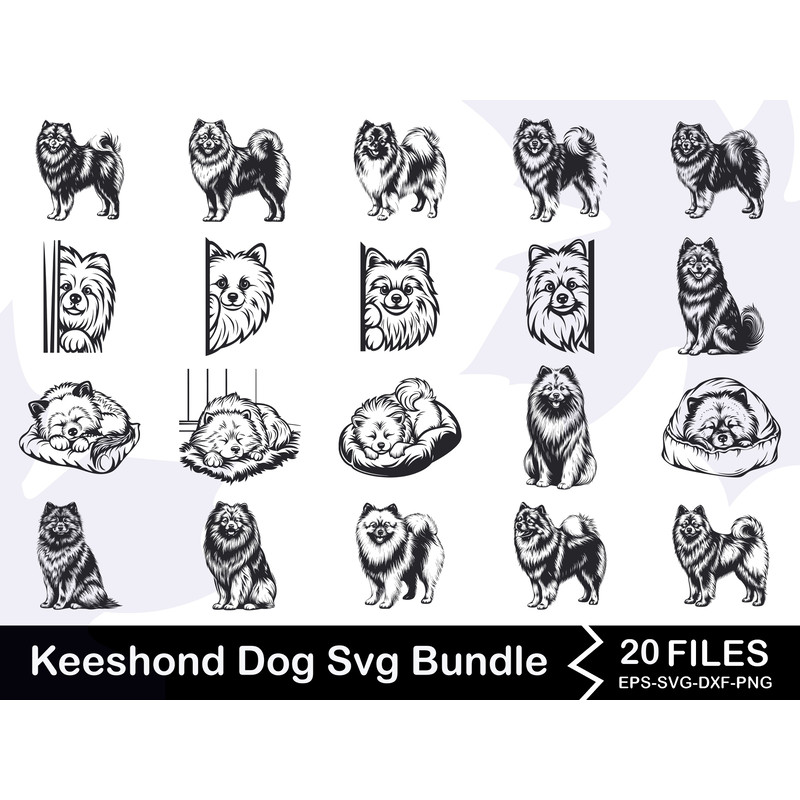 Keeshond Dog Svg Bundle 0