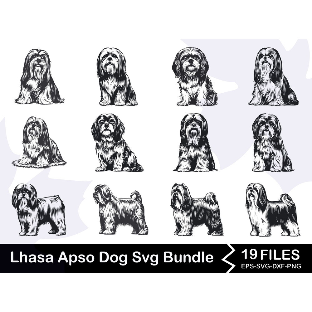 Lhasa Apso Dog Svg Bundle 0