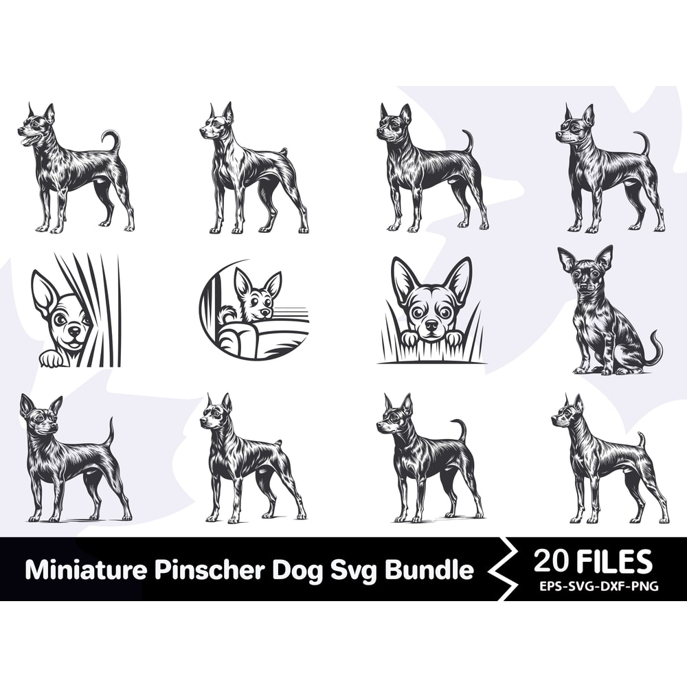 Miniature Pinscher Dog Svg Bundle 0