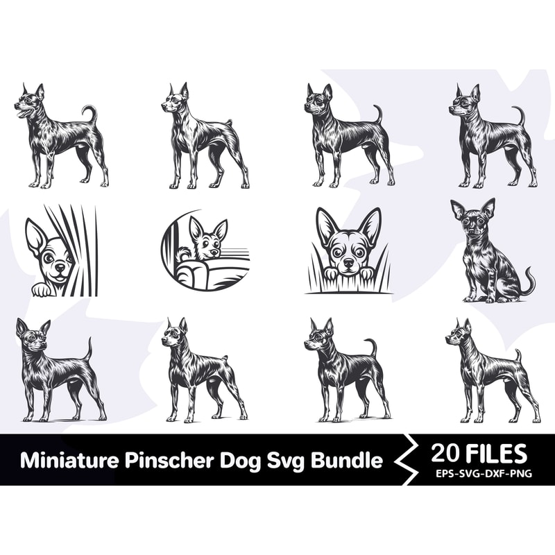Miniature Pinscher Dog Svg Bundle 0