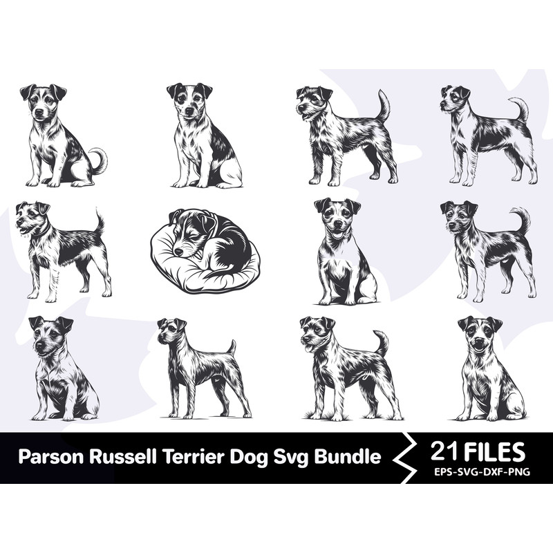 Parson Russell Terrier Dog Svg Bundle 0