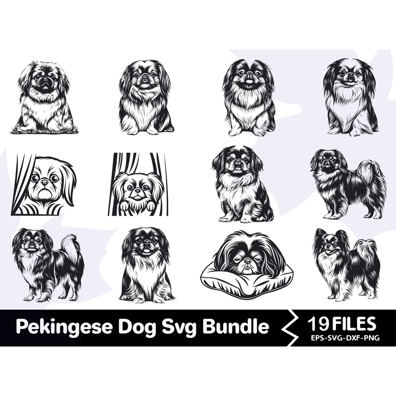 Pekingese Dog Svg Bundle 0