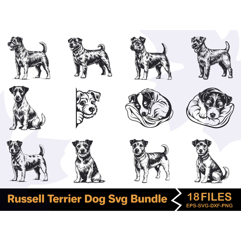 Russell Terrier Dog Svg Bundle 0