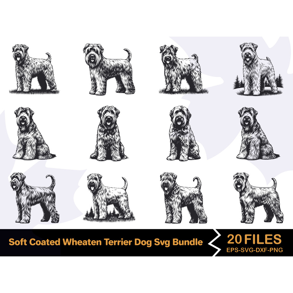 Soft Coated Wheaten Terrier Dog Svg Bundle 0