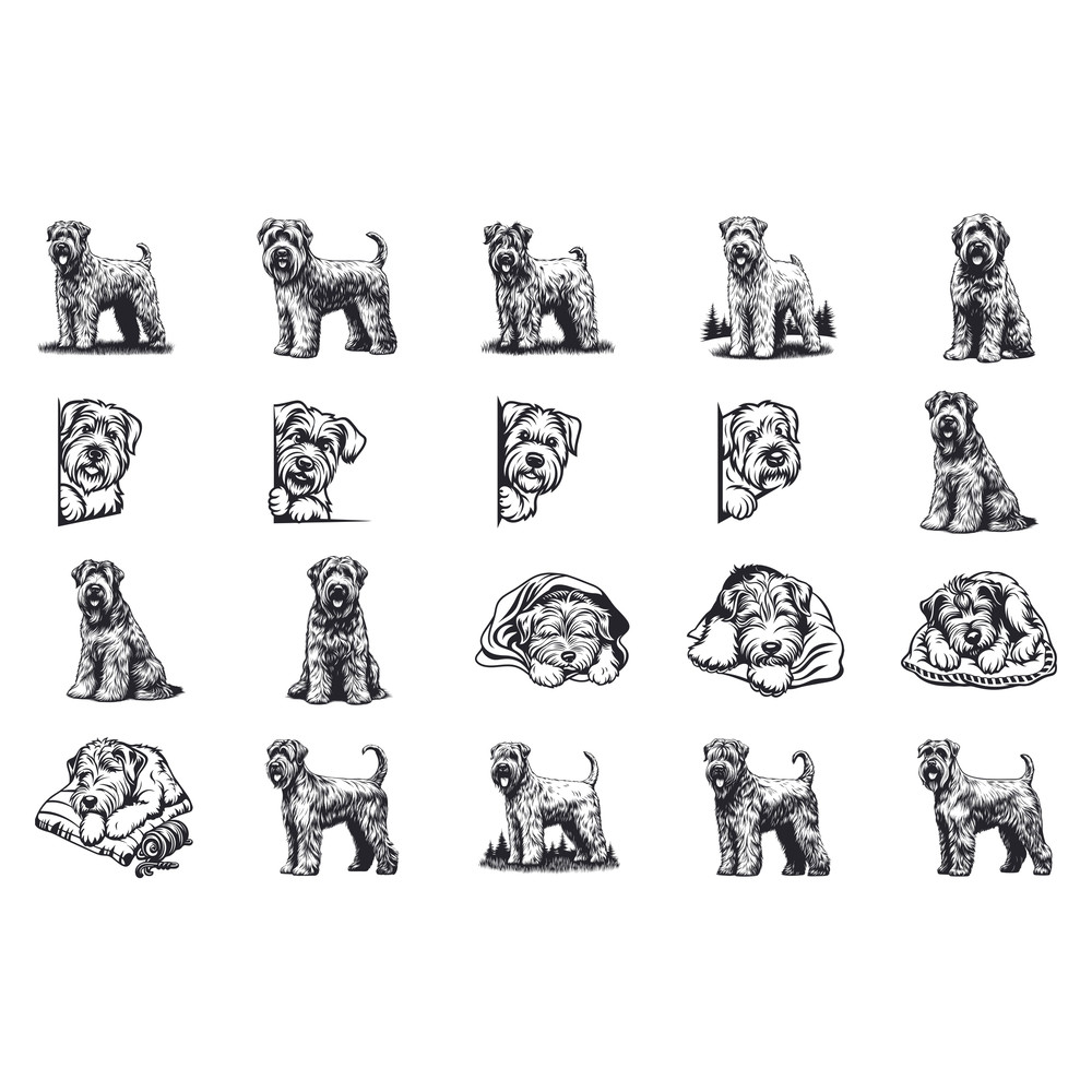 Soft Coated Wheaten Terrier Dog Svg Bundle 1