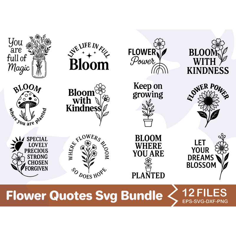 Flower Quotes Svg Bundle 0