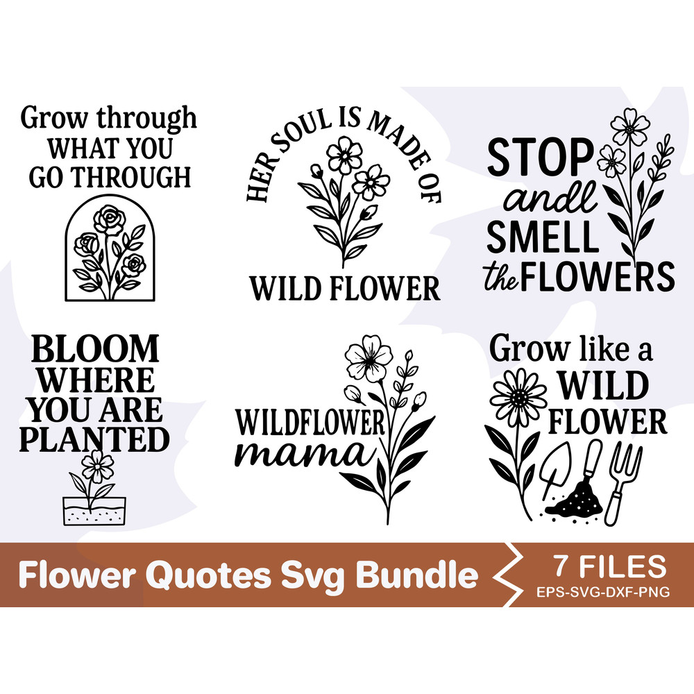 Flower Quotes Svg Bundle 1 0