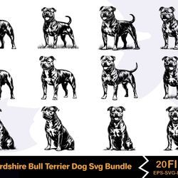 staffordshire bull terrier dog svg bundle