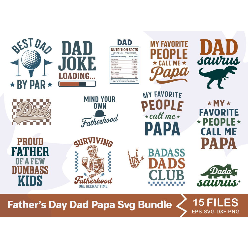 Father S Day Dad Papa SVG Bundle 0