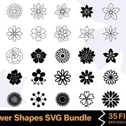 flower shapes svg bundle