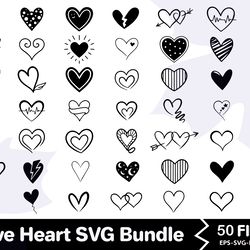 love heart svg bundle