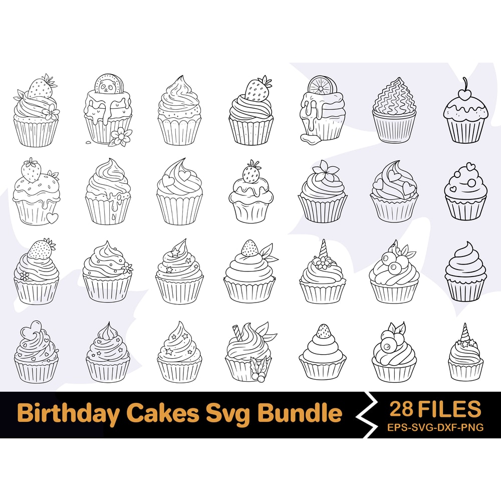 Birthday Cakes SVG Bundle 0