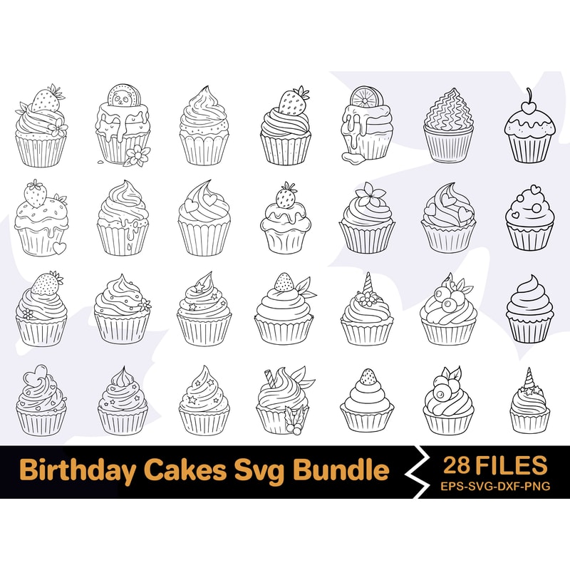 Birthday Cakes SVG Bundle 0