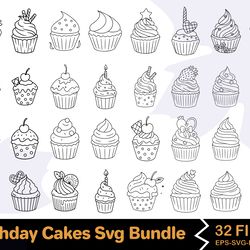 birthday cakes svg bundle 1