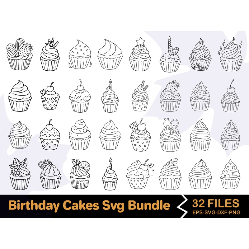 Birthday Cakes Svg Bundle 1 0