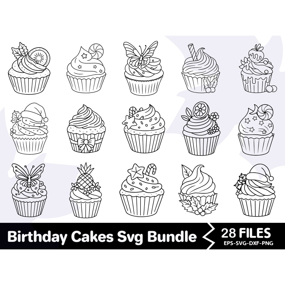 Birthday Cakes Svg Bundle 2 0