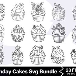 birthday cakes svg bundle 2