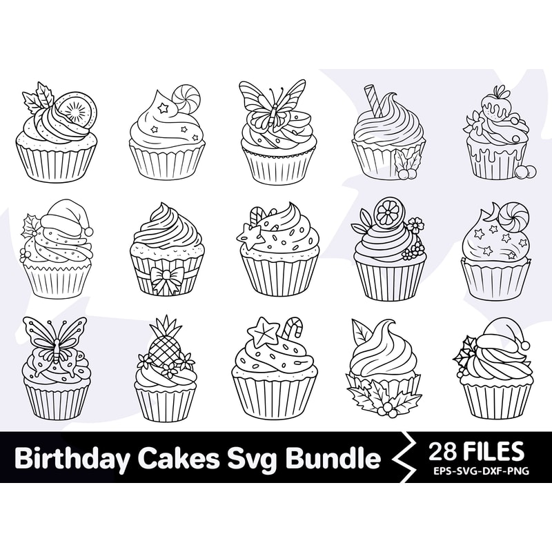 Birthday Cakes Svg Bundle 2 0