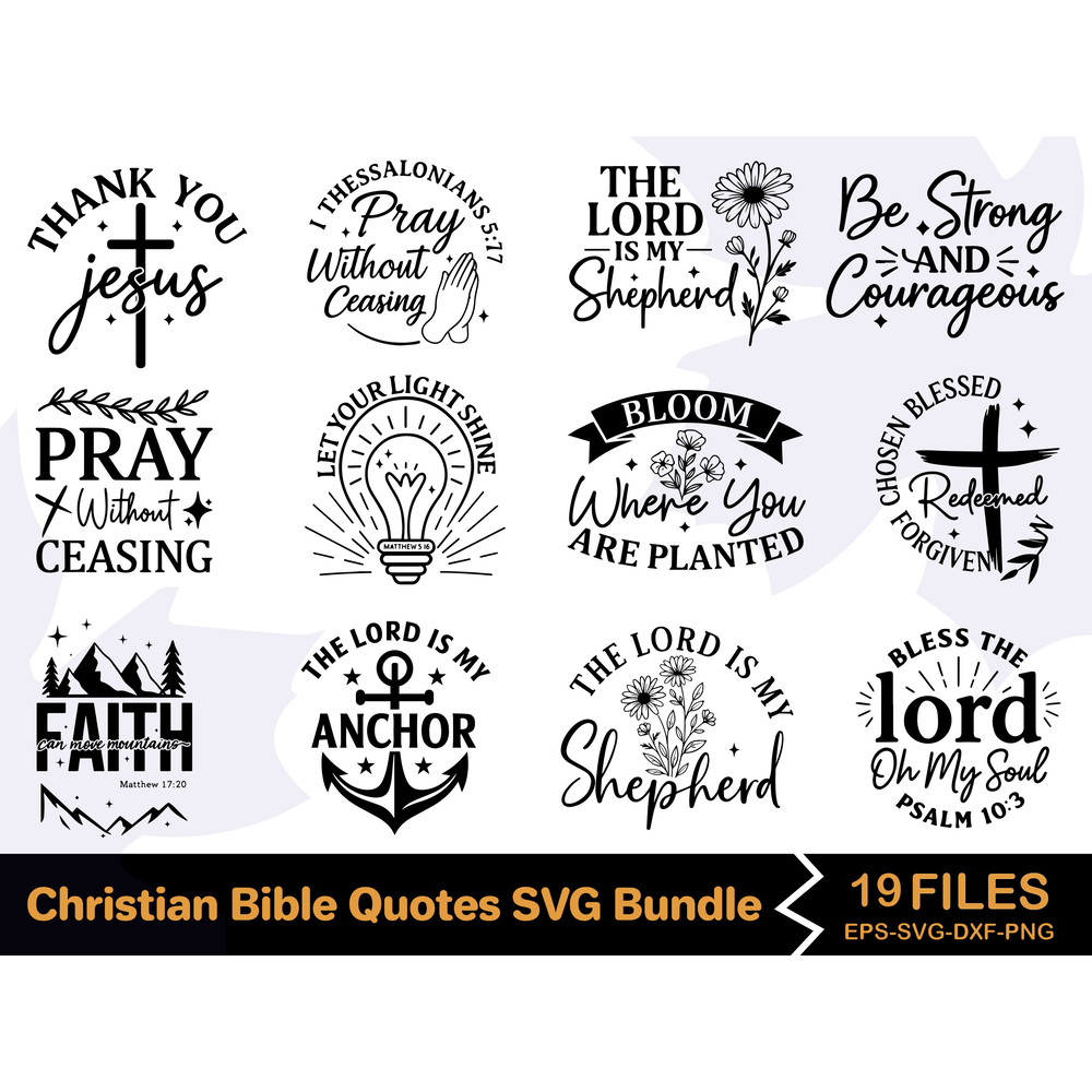 Christian Bible Quotes SVG Bundle 0