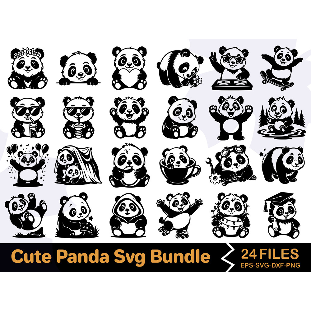 Cute Panda Svg Bundle 0