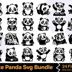 cute panda svg bundle