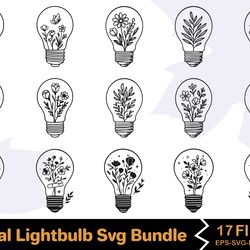 floral lightbulb svg bundle